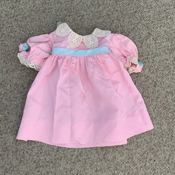 Dior Dresses Vtg Christian Dior Pink Empire Waist Lace Collar